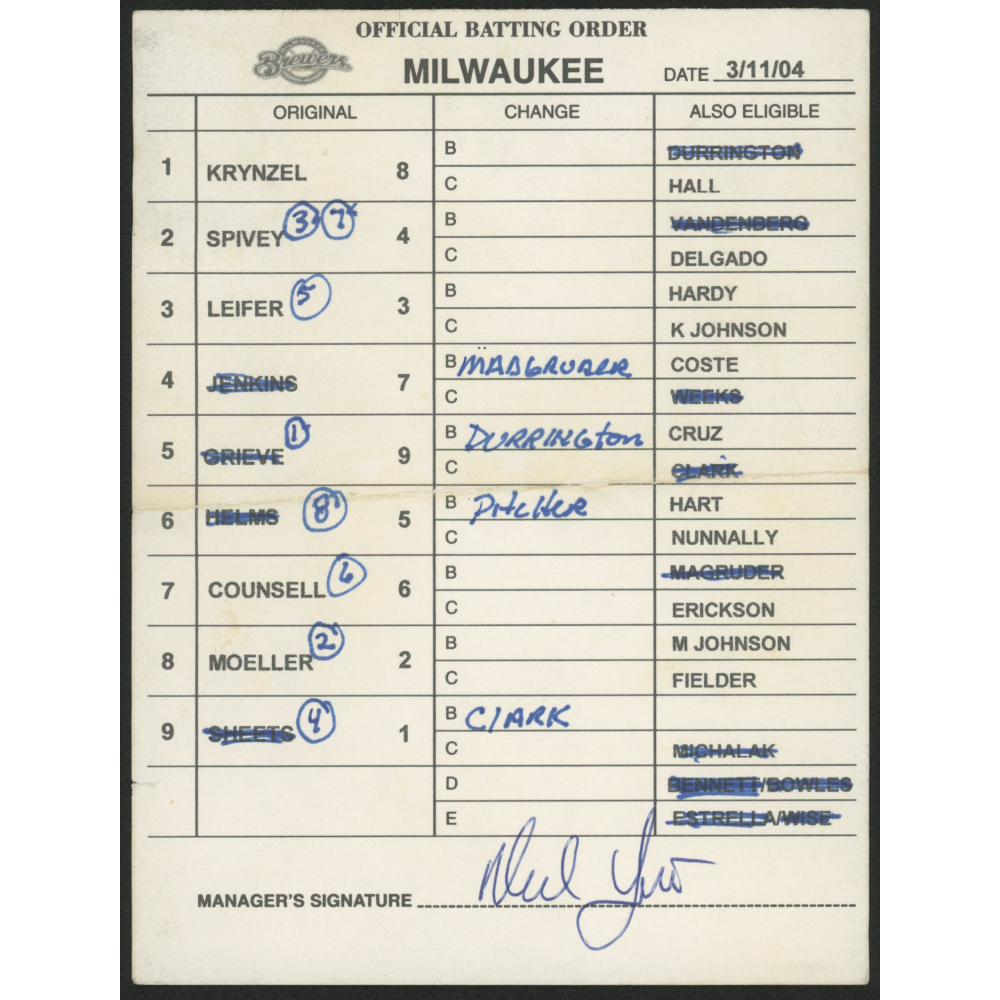 Brewers' Batting Order Experiment: Addressing Offensive Inconsistency Brewers' Batting Order Experiment: Addressing Offensive Inconsistency